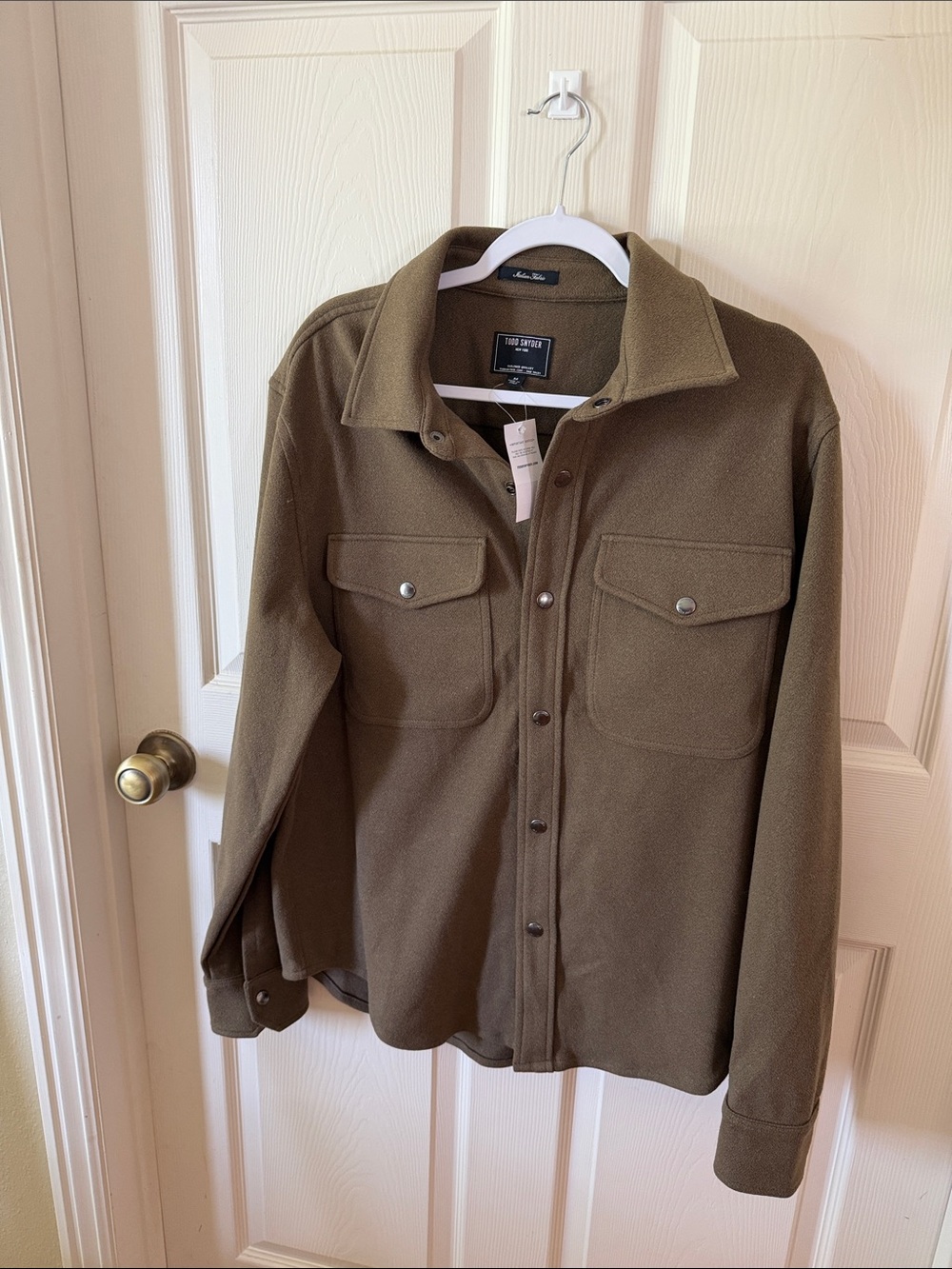 Todd Snyder Dry Sage Knit Military Field Shirt Jacket Sz M.  New SEE PICTURES